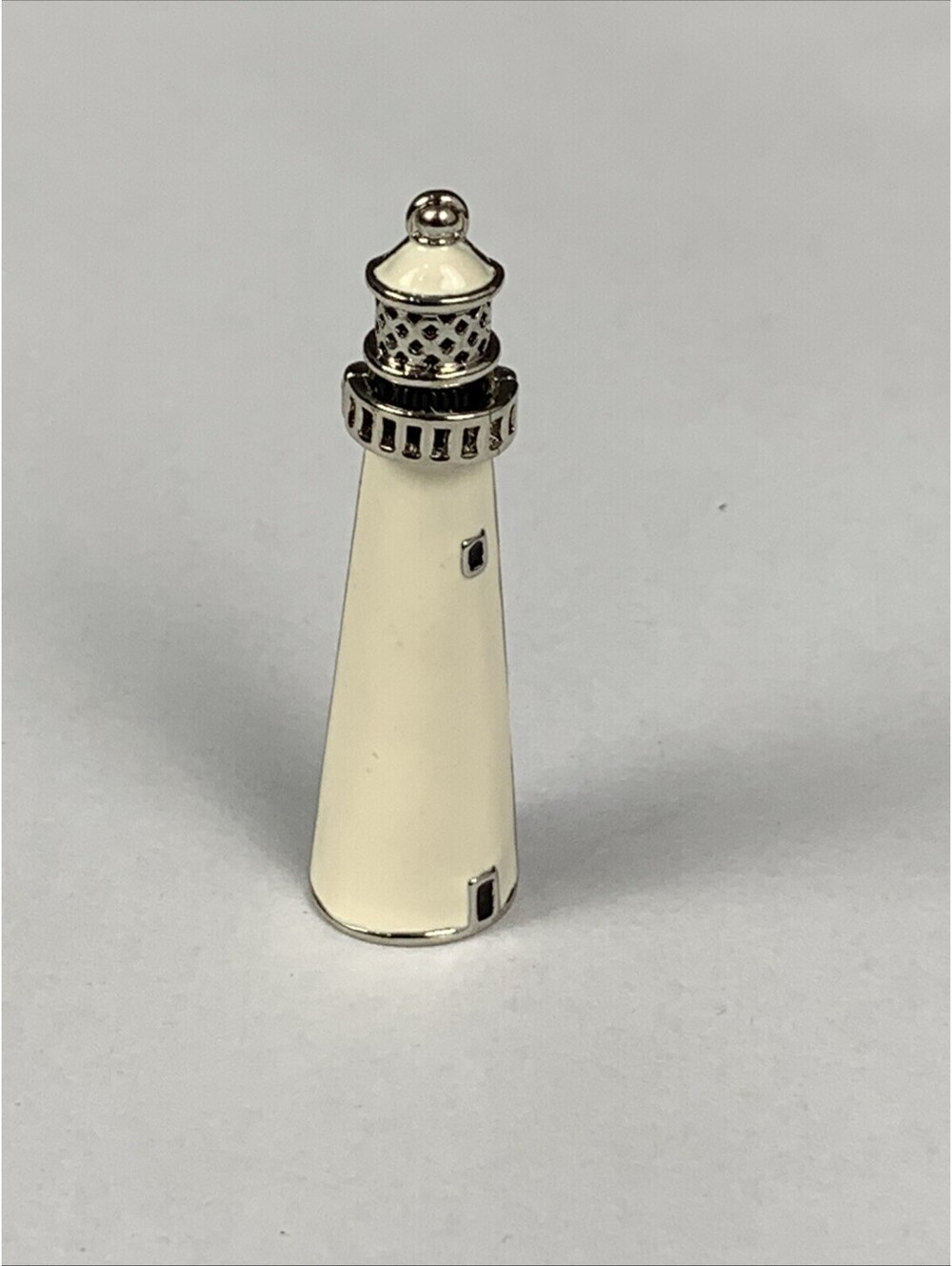 Plainville Stock Co P.S. CO White Enamel Lighthouse Pin Brooch Stamped 2000 MINT